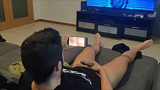 My beautiful step sister caught me with my pants down and jerk off while watching a pornography video