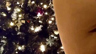 A merry Christmas present: a panty try-on by a MILF