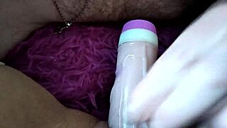 Blond mature woman sucking penis and getting licked with dildo