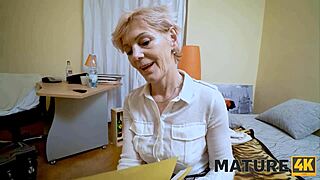 Sex with a woman of real granny age wearing stockings and panties