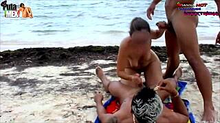 Amateur beach hardcore throated gang bang cumshot with big ass and double vaginal Lebenslauf