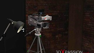 3D animated babe with big natural tits gets her ass fucked and creampied