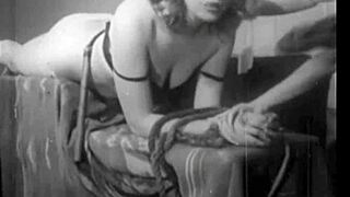 Vintage fucking and blowjobs with a primary British granny in hairy pussy