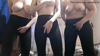 Amazing real homemade video,of two girls dancing in leggings and reaching climax