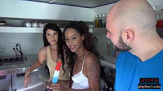 Bronze-haired Teen Latina sex fakes screwing for cash in an Ice cream truck