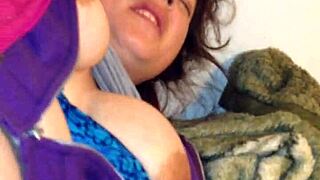 Dirty aunt with big tits and big swollen ass are fucking