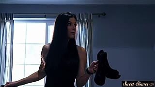 Milf in high heels and small tits: erotic fantasy come true