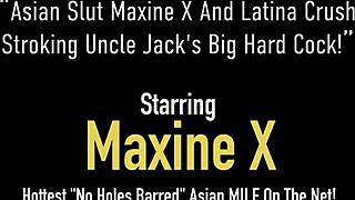 Hot adult MILF fucking Latina and Asian sluts on a hard blowjob while they are being streamed in high definition video