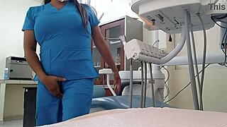 Dental assistant gets horny while examming patient