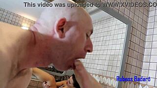 Doggystyle asshole fuck and boob job for a cumshot starved brunette