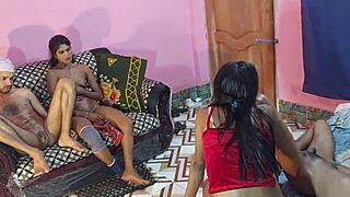 Two muy bueno amateur biatches enjoy four men fucking a sexy babe ; Voyeur story