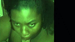 Savage Ebony Teen Swallows Sloppily