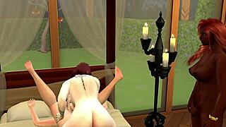 Threesome shemales in wild orgy action