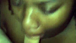 Savage Ebony Teen Swallows Sloppily