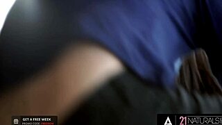 This video features natural tits of babe Carolina Abril and she is quite flexible for a small boobs pornstar