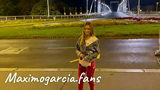 Young Blonde Babe Sucks Huge Cock On Busy Street!