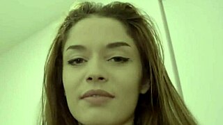 A latina babe Vanessa Vega in a stripping and fucking scene with a big black cock in this creampie film