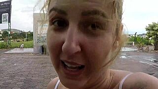 i watch two hotties cycling without panties in the rain with barbara alves