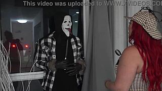 Bill and his new found friend boast about the size of Mandi May’s behind before dreaming of having their way with it in a Halloween special hardcore threeway