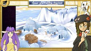 katara gives handjob in avatar trainer, leads to cumshot