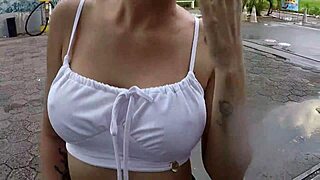 i watch two hotties cycling without panties in the rain with barbara alves