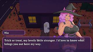 sex or treat halloween hentai game ep 2 with witch licking