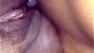 Bbw amateur gets wild with wet black ebony action at home