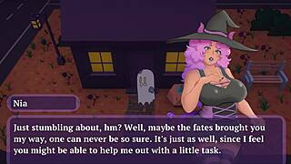 sex or treat halloween hentai game ep 2 with witch licking