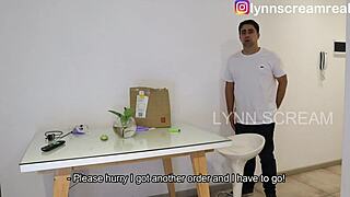 Mistress Lynn's sexy plot twist: Wife caught in the act, forces delivery man to sleep with her