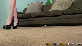 Weird Babe Delivers Intense Footjob Cumshot