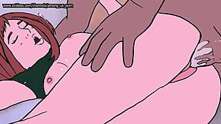 Uraraka Feels Intense Pleasure As Huge Cock Fills Her Pussy With Cum And Squirt From Tits In My Hero Academia Cosplay