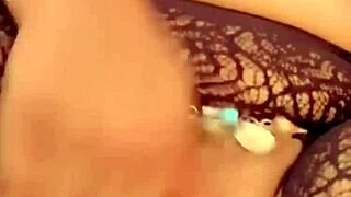 Woman pleasures herself to lure husband closer