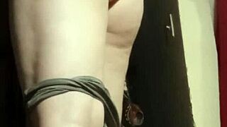 Busty Camgirl In Grey Outfit Fingers Her Ass For Anal Pleasure