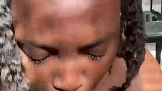 Ebony Babe Sucks Monster Cock With Deepthroat And Creampie In Sloppy Oral