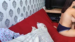 Young students getting it on in front of the camera