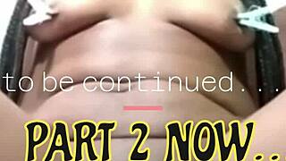 Self-clamping action with Cyndy Blackslave in intense BDSM