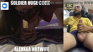 Beautiful latina wife deep throat huge cock soldier