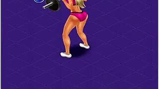 I hot gym workout with cartoon characters