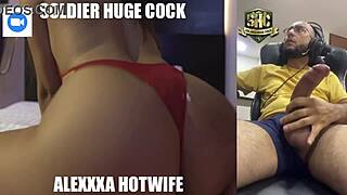 Beautiful latina wife deep throat huge cock soldier