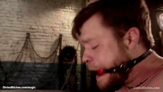 Strapped guy whipped hard by milf femdom in kinky session! 😈