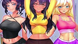 I hot gym workout with cartoon characters