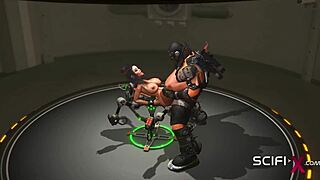 A slutty girl gets a big cock soldier in a cyberpunk world