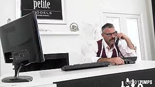 Petite Ebony Babe Avery Jane Takes Hardcore Interracial Fuck at Agency Audition