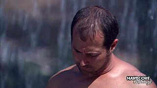 Hardcore outdoor massage under the sun