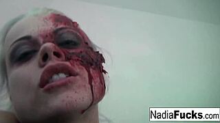 hot zombie fingers her wet pussy solo