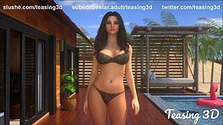 Alice dances by the pool