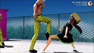 mmd 3d cute teen surrounded by guys in anime