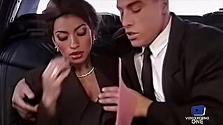 Julia Channel's busty brunette banged hard in car
