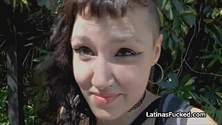 shy latina amateur teen 18+ sucks in bikini for money