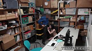 Teen in police uniform dances with big natural tits exposed